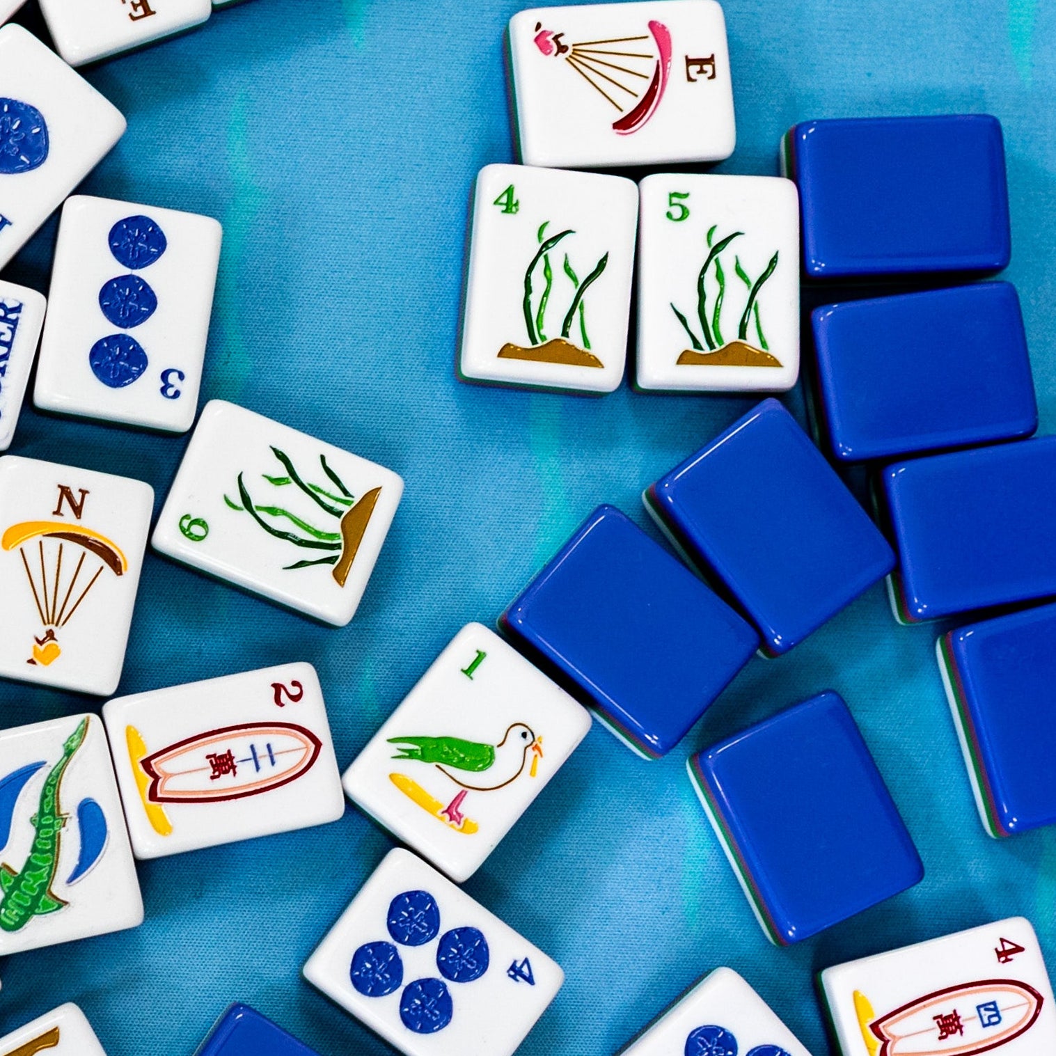COLLECTION OF COASTAL MAHJONG TILES