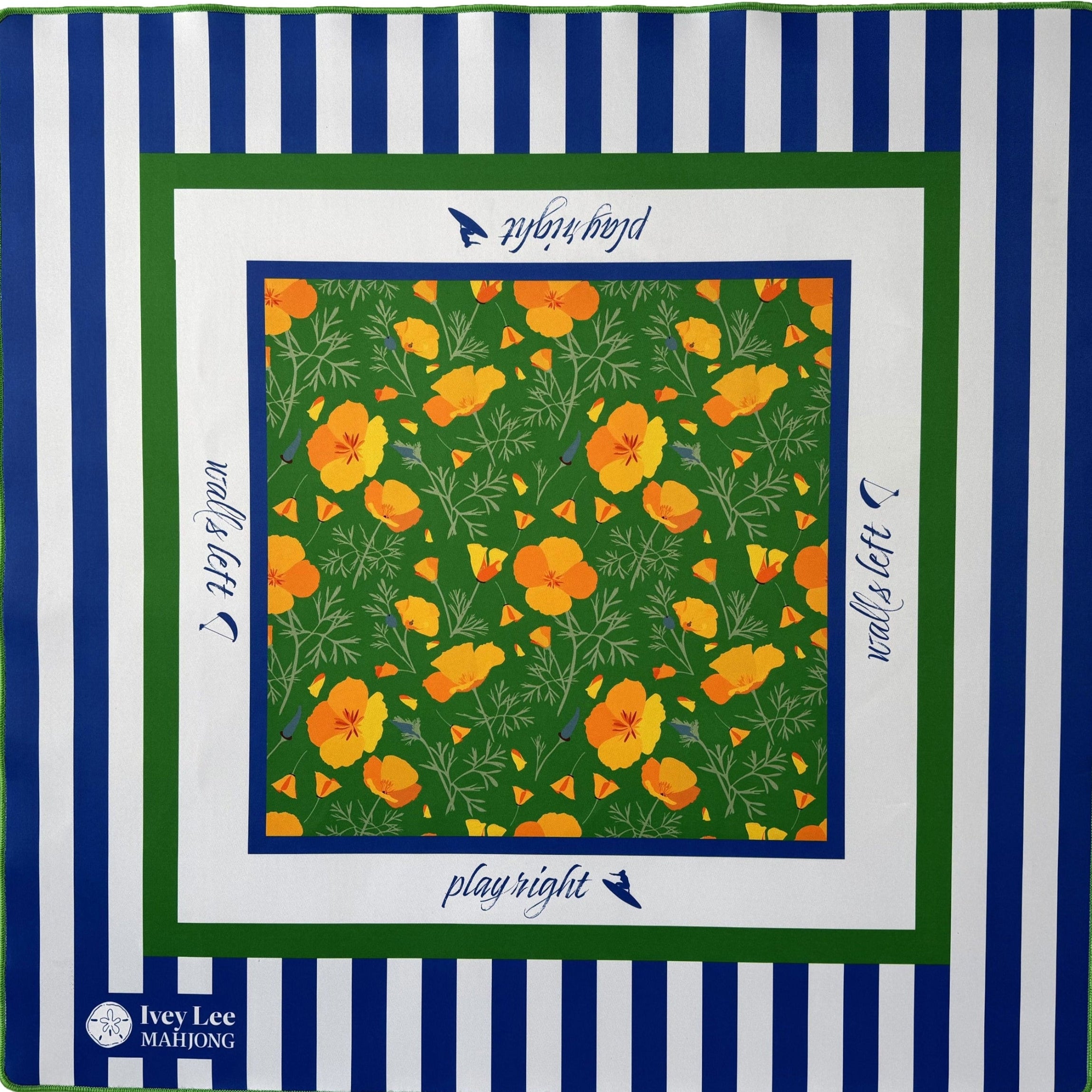 California Golden Poppies premium mahjong mat The La Jolla Tiles Collection