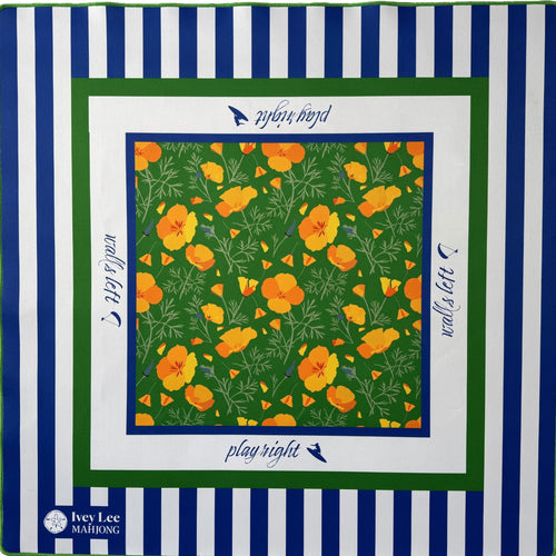 California Golden Poppies premium mahjong mat The La Jolla Tiles Collection